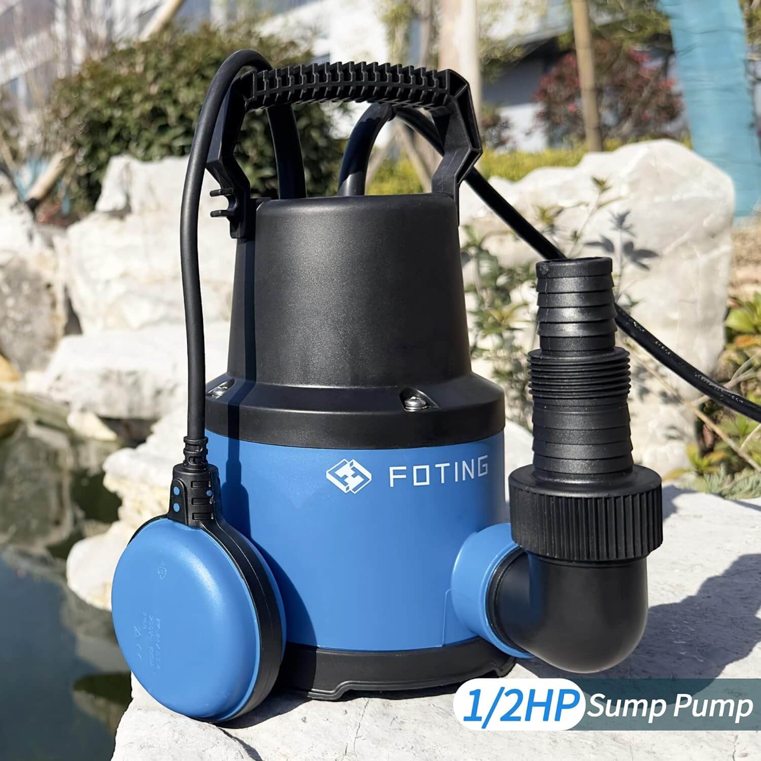 Foting 1/2HP 2535GPH Submersible Sump Pump Portable Clean/Dirty Water Pump